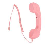 GOWENIC Retro Type C Phone Handset with Clear Call Quality for Cell Mobile Video Conferences Calls Meetings, Plug and Play for Work From Home Office Material ABS (Pink)
