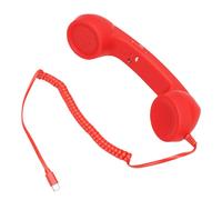 GOWENIC Retro Type C Phone Handset with Clear Call Quality for Cell Mobile Video Conferences Calls Meetings, Plug and Play for Work From Home Office Material ABS (Red)