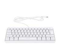 GOWENIC Russian Mechanical Gaming Keyboard Compact RGB 61 Key for Work Business Trip Travel Lightweight Ergonomic ABS Dual Language for Study Gaming (White)