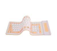 GOWENIC Silicone Keyboard, Waterproof, Dustproof, Portable, Silent, Compact, Mechanical Feeling, 61 Key Ultra Compact, TS91, RGB Backlit, Black, for PC, MAC, (Orange)