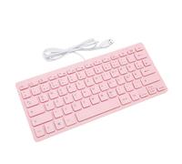 GOWENIC Small Wired Keyboard, 78 Keys USB Computer Gaming Keyboard Roseate Quiet with Anti Slip Foot Pads English/German Hot Swappable for Gaming Working Laptop (German Version)