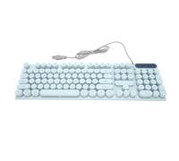 GOWENIC USB Wired Ergonomic Gaming Keyboard with 104 Keys and Backlit Function for Writers and Programmers on Desktops and Laptops (Blue)