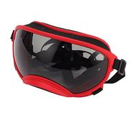 GOWENIC UV400 Dog Goggles for Large Dogs | Windproof Pet Sunglasses Adjustable Strap Durable Eye Protection (Red Frame and Black Goggles)