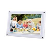 GOWENIC WiFi Digital Picture Frame, 10.1 Inch HD Touchscreen 1280x800 with Auto Rotation and Transfer, for Living Room Bedroom Office (White)