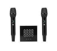 GOWENIC Wireless Microphone Karaoke Mixer System with Integrated Equalizer for Crystal Clear Sound Dual Handheld Wireless Mic for Sound Card Speaker Instrument