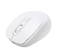 GOWENIC Wireless Mouse, Dual Mode Wireless Bluetooth Mouse, Three Level DPL Adjustable, 800, 1200, 1600, Silent for Library Study, Classroom (White)