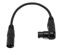GOWENIC XLR Microphone Extension Cable Adapter, 90 Degree XLR Female to Straight XLR Male Cable Adapter, 3-Pin Mic Connector for Speaker, Recording Studio, Mixer, Amplifier, Black (1m /