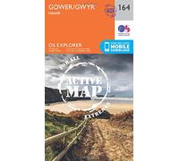 Explorer Active 164 Gower & Llanelli Map With Digital Version, Orange One Size