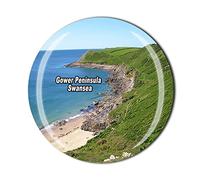 Gower Peninsula Swansea Wales UK Fridge Magnet Crystal Tourist Souvenir Gift Collection Refrigerator Magnetic Sticker