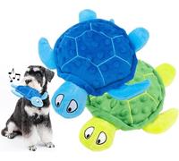 Gowfew 2PCS Sea Turtle Dog Squeaky Toy, No Stuffing, Fluffy Crinkle Paper, Interactive Chew, Relieve Anxiety, Puppy Pet Small Medium Breed (A)