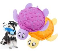 Gowfew 2PCS Sea Turtle Dog Squeaky Toy, No Stuffing, Fluffy Crinkle Paper, Interactive Chew, Relieve Anxiety, Puppy Pet Small Medium Breed (B)