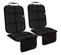 Gowhalle Car Seat Protector, Non-Slip Rubber Padded Backing Seat Protector for Child Seats, Waterproof Thickest Padding Car Seat Cover - No Imprint (2pcs-Black with Red Stitching)
