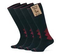 GoWith 1-2 Pairs2 Pair Unisex Merino Wool Compression Socks, 15-20 mmHg Thermal Travel Cushioned Knee-High Socks for Men & Women, Black-Red, Small, Model: 3591