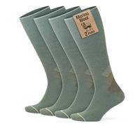 GoWith 1-2 Pairs2 Pair Unisex Merino Wool Compression Socks, 15-20 mmHg Thermal Travel Cushioned Knee-High Socks for Men & Women, Green-Beige, Small, Model: 3591