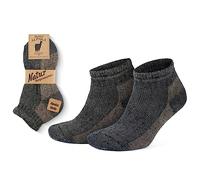 GoWith 1 Pair Unisex Alpaca Wool Hiking Socks, Thermal Full Terry-Lined Soft Ankle Socks, Warm Alpaca-Merino Blend Low-Cut Socks, Anthracite-Beige, Large, Model: 6007