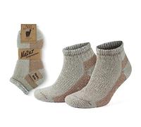 GoWith 1 Pair Unisex Alpaca Wool Hiking Socks, Thermal Full Terry-Lined Soft Ankle Socks, Warm Alpaca-Merino Blend Low-Cut Socks, Ecru-Beige, Small, Model: 6007
