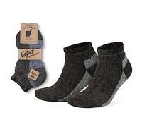 GoWith 1 Pair Unisex Alpaca Wool Hiking Socks, Thermal Full Terry-Lined Soft Ankle Socks, Warm Alpaca-Merino Blend Low-Cut Socks, Brown-Ecru, Smal, Model: 6007
