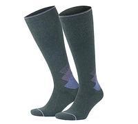 GoWith 1 Pair Unisex Merino Wool Compression Socks, 15-20 mmHg Thermal Travel Cushioned Knee-High Socks for Men & Women, Anthracite-Lilac, Small, Model: 3591