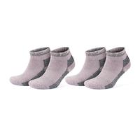 GoWith 2 Pairs Unisex Alpaca Wool Hiking Socks, Thermal Full Terry-Lined Soft Ankle Socks, Warm Alpaca-Merino Blend Low-Cut Socks, Pink-Black, Medium, Model: 6007