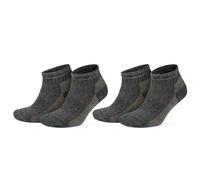 GoWith 2 Pairs Unisex Alpaca Wool Hiking Socks, Thermal Full Terry-Lined Soft Ankle Socks, Warm Alpaca-Merino Blend Low-Cut Socks, Anthracite-Beige, Large, Model: 6007