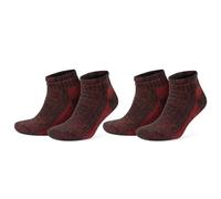 GoWith 2 Pairs Unisex Alpaca Wool Hiking Socks, Thermal Full Terry-Lined Soft Ankle Socks, Warm Alpaca-Merino Blend Low-Cut Socks, Brown-Red, Large, Model: 6007
