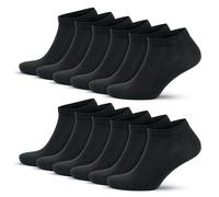 GoWith 3009 Trainer Socks for Men and Women, Combed Cotton Socks, Breathable Sports Socks, Perfect Fit, Black White Grey Short Running Socks 6-12 Pairs, Black - 12 Pairs, 39-42