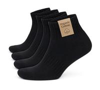 GoWith 4 Pairs Ankle Socks for Men & Women, Organic Cotton Cushioned Athletic Quarter Socks, Seamless, Moisture Wicking