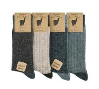 GoWith 4 Pairs of Alpaca Socks, Wool Socks for Men and Women, Alpaca Wool Outdoor Socks, Thermal Socks, Warm Winter Socks for Hiking and Trekking, Soft and Comfortable, Paint Set (3096), 43-46