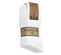 GoWith 4 Pairs Unisex Natural 97% Cotton Crew Socks, Comfy Cozy Breathable Seamless Casual Socks for Men & Women, White, Medium, Model 3011