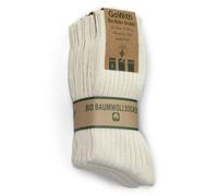 GoWith 4 Pairs Unisex Natural Cotton Socks, 100% Pure Combed Cotton, Seamless Bio Crew Socks for Men and Women, Model: 3013, Ecru - 4 Pairs, 9-10, Undyed - 4 Pairs, M