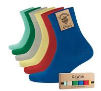 GoWith 6 Pairs Crew Dress Socks for Men & Women, Casual Mid-Calf Socks, Breathable Premium Bamboo Rayon, Seamless Toe 3560