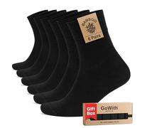 GoWith 6 Pairs Crew Dress Socks for Men & Women, Casual Mid-Calf Socks, Breathable Premium Bamboo Rayon, Seamless Toe 3560