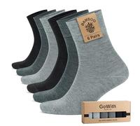 GoWith 6 Pairs Crew Dress Socks for Men & Women, Casual Mid-Calf Socks, Breathable Premium Bamboo Rayon, Seamless Toe 3560