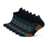GoWith 6 Pairs Men's Bamboo Ankle Black Socks, Seamless Running Socks, Golf Socks for Men, Padded Sneaker Socks, Shoe Size: 6-11, Model:3150