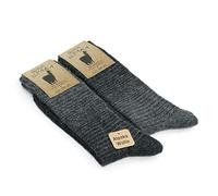 GoWith Alpaca Wool Socks, 2 pairs multipack, men and women, soft, fine knitted, thick, warm, thermal effect, natural wool boot socks hiking camping bed socks grey 3-5