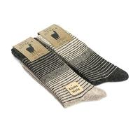 GoWith Alpaca Wool Socks 2 Pairs pack Men and Women, Soft Fine Knitted,Warm Thick Thermal Natural Wool Boot Socks for Hiking Camping Bed (UK, Numeric, 3, 5, Regular, Regular, Brown/Beige)
