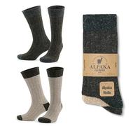 GoWith Alpaca Wool Socks for Men and Women, Unisex Thermal Crew Socks for Hiking, Work, Outdoor, Mod:3096, 2 Pairs - beige - Large