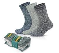 GoWith Merino Wool Socks Mens Thermal Socks for Men Winter Thick Full Padded and Reinforced Norwegian Type 3 Pairs Size 6-8 and 9-11