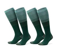 GoWith Unisex Knee High Compression Socks, 15-20 mmHg Rayon Made From Bamboo Socks, Breathable Travel Socks for Men & Women, Green, Large, 2 Pair