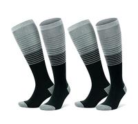 GoWith Unisex Knee High Compression Socks, 15-20 mmHg Rayon Made From Bamboo Socks, Breathable Travel Socks for Men & Women, Black, Large, 2 Pair