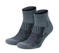 GoWith Unisex Running Socks, Anti-Blister Cushioned Athletic Performance Socks, Padded Seamless Ankle Socks, 2 Pairs, Gray, Large, M 3594