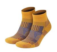 GoWith Unisex Running Socks, Anti-Blister Cushioned Athletic Performance Socks, Padded Seamless Ankle Socks, 2 Pairs, Mustard, X-Small, M 3594