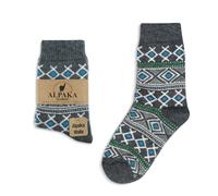GoWith Vintage Alpaca Wool Socks for Men & Women, Thick Cozy Warm Alpaca-Merino Blend Socks, Soft Thermal Hiking Boot Socks, 1 Pair, Gray, Small