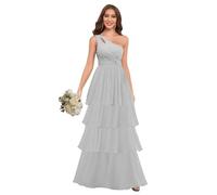 Gown for women party,One Shoulder Chiffon Bridesmaid Dresses Layered A Line Ruffle Formal Dresses for Women
