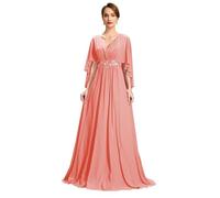 Gown for women party,Sleeve Chiffon of The Bride Dresses Long Beaded Formal Dresses for Women
