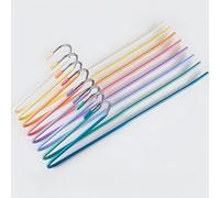 GOWODOOO Trouser Hangers, Metal Hangers, Trousers, Open End, Non-Slip, Multifunctional Clothes Hangers, Space-Saving for Trousers, Jeans, Towels, Scarves, Pack of 8 Forward (Rainbow)