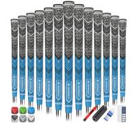 Gowolf Golf Grip Cord Rubber Multi-compound Golf Driver Irons Club Choose 13 Grips with 15pcs Tapes Or Full Kit choose one (Blue（13 grips with kit), Standard)