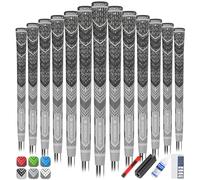Gowolf Golf Grips Cord Rubber Multi-compound Golf Driver Irons Club Choose 13 Grips with 15pcs Tapes or 13 Grips with Full Kits (Gray(13 grips with kit), Midsize)