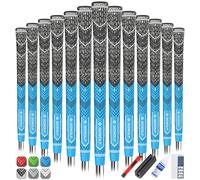 Gowolf Golf Grips Cord Rubber Multi-compound Golf Driver Irons Club Choose 13 Grips with 15pcs Tapes or 13 Grips with Full Kits (Blue（13 grips with kit), Standard)