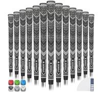 Gowolf Golf Grips Cord Rubber Multi-compound Golf Driver Irons Club Choose 13 Grips with 15pcs Tapes or 13 Grips with Full Kits (Black+white, Standard)